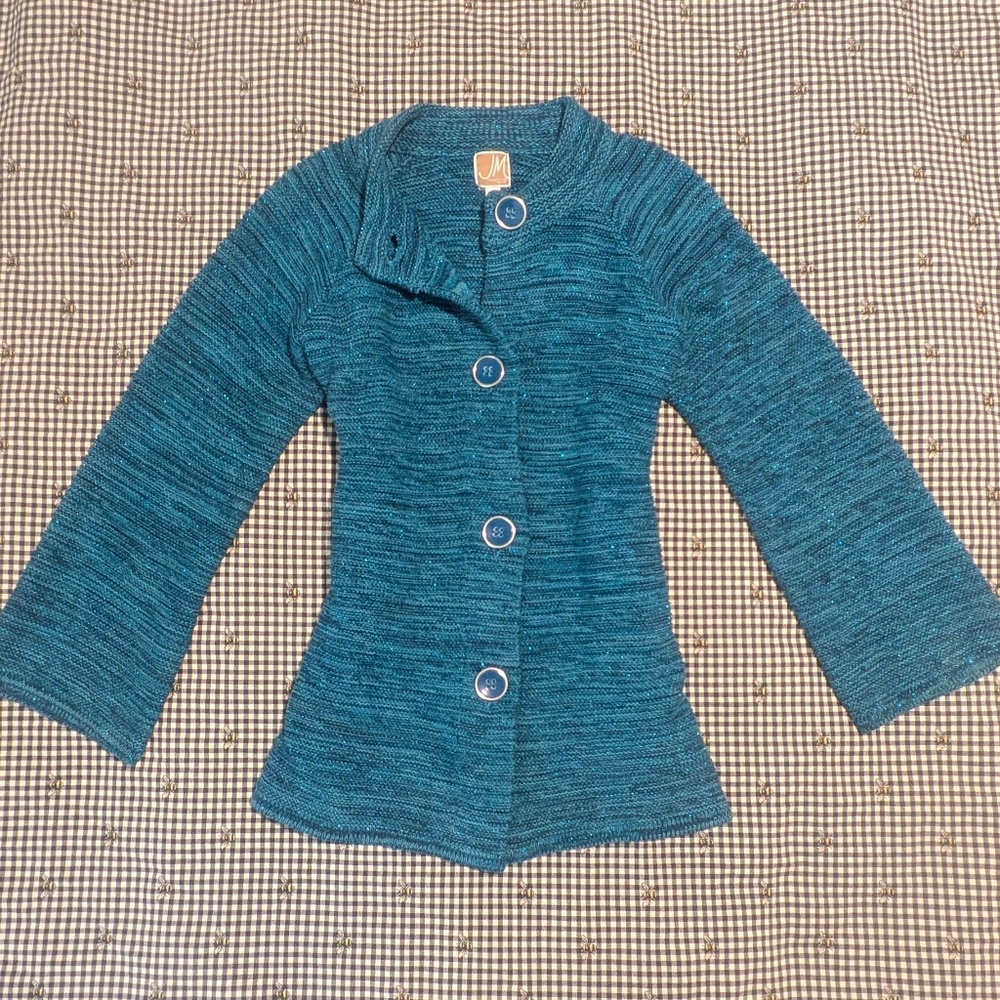 JM Collection Teal Cardigan